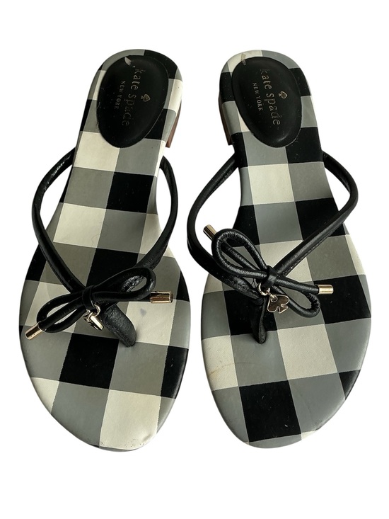 kate spade Shoes - kate spade Black & White Gingham Bow Thong Sandals